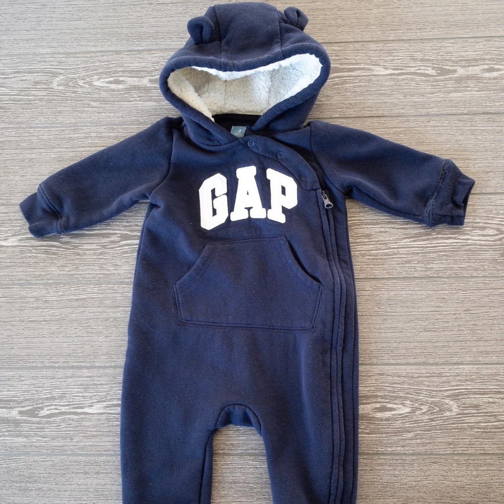 Baby Gap Hooded Lined Footie Suit